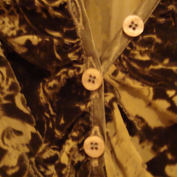 Just Cavalli Brown/Olive Knit Blouse With Velvet Small - Picture 9 of 12